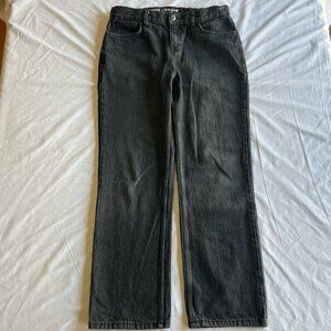 Cat & Jack Youth Size 16 (28Wx26L) Black Wash Relaxed Straight Adjustable Jeans